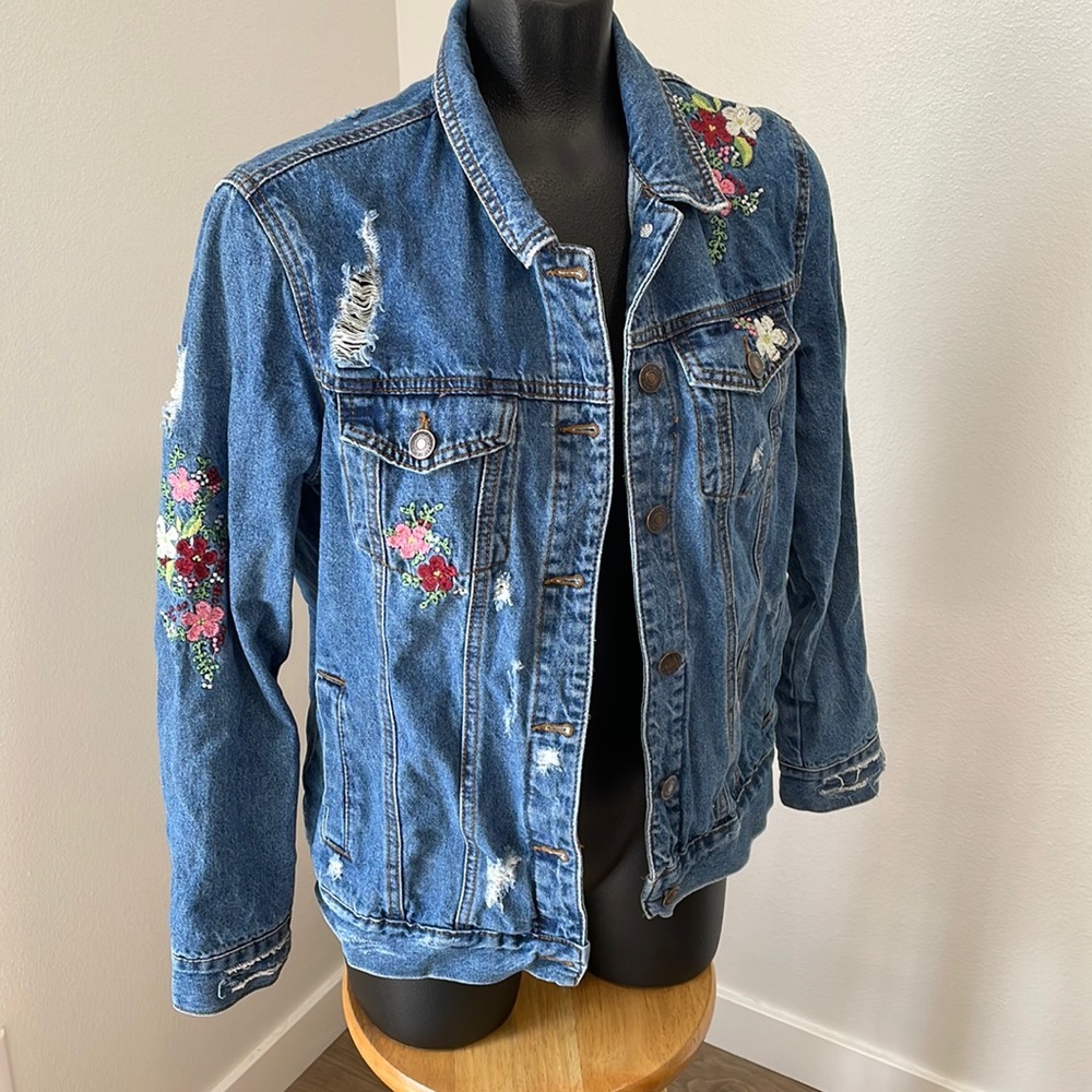Floral embroidered jean jacket (3 for $25)